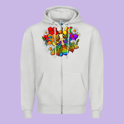 Zipper Hoodie pride bee with daisy lgbtq