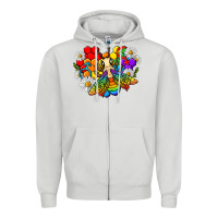 Dove Grey pride bee with daisy lgbtq Zipper Hoodie - texasbilliewilder