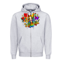 Heather Grey pride bee with daisy lgbtq Zipper Hoodie - texasbilliewilder