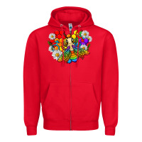 Red pride bee with daisy lgbtq Zipper Hoodie - texasbilliewilder