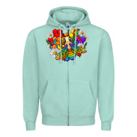 Seafoam pride bee with daisy lgbtq Zipper Hoodie - texasbilliewilder