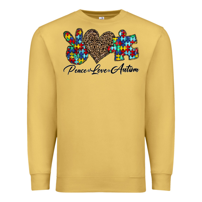 Peace Love Autism1 Premium Sweatshirt by CowhideDigitalArt | Teevron