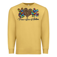 Antique Gold peace love autism1 Premium Sweatshirt - CowhideDigitalArt
