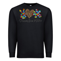 Black peace love autism1 Premium Sweatshirt - CowhideDigitalArt