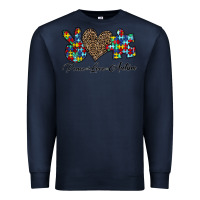Navy peace love autism1 Premium Sweatshirt - CowhideDigitalArt