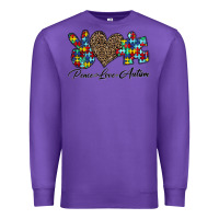 Purple peace love autism1 Premium Sweatshirt - CowhideDigitalArt
