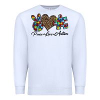 White peace love autism1 Premium Sweatshirt - CowhideDigitalArt