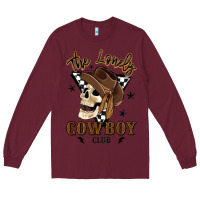 Burgundy the lonely cowboy club Long Sleeve Tee - MaliasSmallBusiness