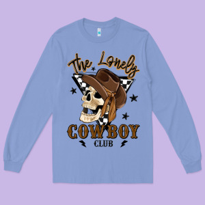 The Lonely Cowboy Club Long Sleeve Tee Designed By Maliassmallbusiness