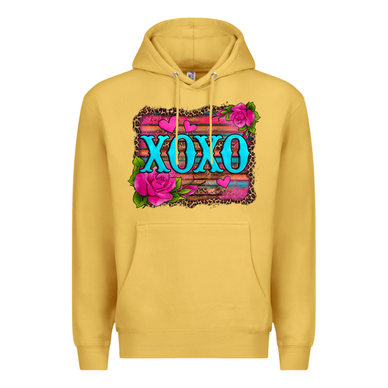 Xoxo Valentine's Day Pink Roses And Hearts Premium Hoodie by Jasminsmagicworld | Teevron