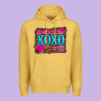 Xoxo Valentine's Day Pink Roses And Hearts Premium Hoodie Designed By Jasminsmagicworld