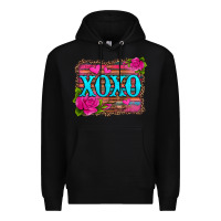 Black xoxo valentine's day pink roses and hearts Premium Hoodie - Jasminsmagicworld