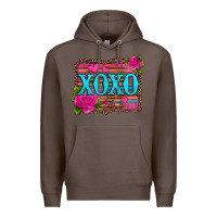 Coffee xoxo valentine's day pink roses and hearts Premium Hoodie - Jasminsmagicworld