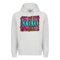 Dove Grey xoxo valentine's day pink roses and hearts Premium Hoodie - Jasminsmagicworld