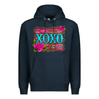 Navy xoxo valentine's day pink roses and hearts Premium Hoodie - Jasminsmagicworld