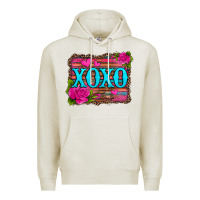 Oatmeal Heather xoxo valentine's day pink roses and hearts Premium Hoodie - Jasminsmagicworld
