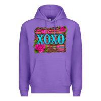 Purple xoxo valentine's day pink roses and hearts Premium Hoodie - Jasminsmagicworld