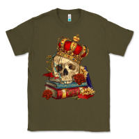 Army Green Skull With Crown Classic Tee - RanaPortraitStore