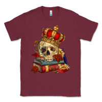 Burgundy Skull With Crown Classic Tee - RanaPortraitStore