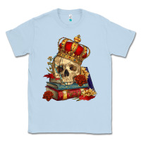 Dusty Blue Skull With Crown Classic Tee - RanaPortraitStore