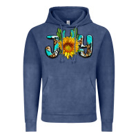 Vintage Denim joy with sunflower and cactus ado Vintage Hoodie - AdoDesignShop