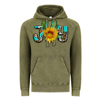 Vintage Olive joy with sunflower and cactus ado Vintage Hoodie - AdoDesignShop
