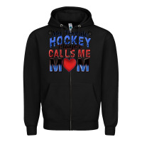 Black my favorite hockey player calls me mom Zipper Hoodie - Zillion Design Studio