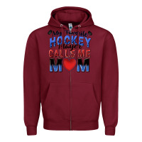 Burgundy my favorite hockey player calls me mom Zipper Hoodie - Zillion Design Studio