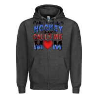 Charcoal Heather my favorite hockey player calls me mom Zipper Hoodie - Zillion Design Studio