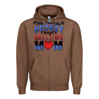 Chestnut my favorite hockey player calls me mom Zipper Hoodie - Zillion Design Studio