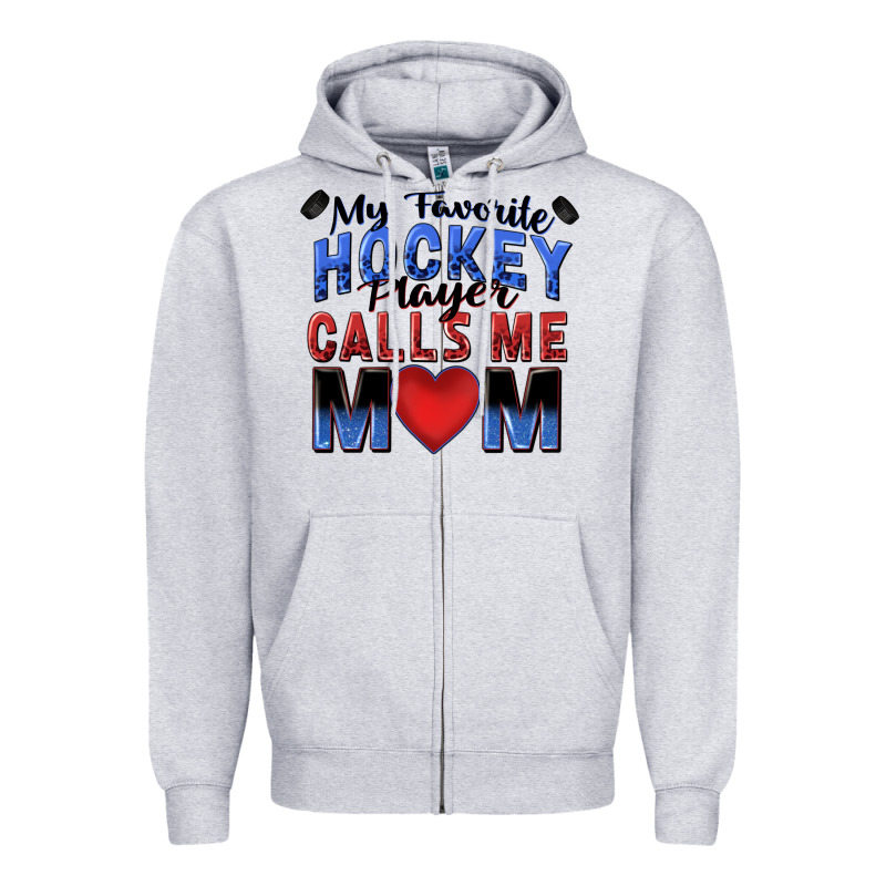 My Favorite Hockey Player Calls Me Mom Zipper Hoodie by Zillion Design Studio | Teevron