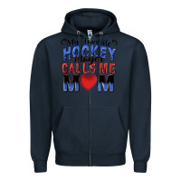 Navy my favorite hockey player calls me mom Zipper Hoodie - Zillion Design Studio