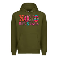 Army Green xoxo hugs and kisses Premium Hoodie - Jasminsmagicworld