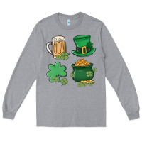 Heather Grey pot of gold Long Sleeve Tee - MaliasSmallBusiness