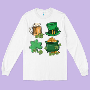 Pot Of Gold Long Sleeve Tee Designed By Maliassmallbusiness