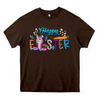 Chocolate Brown happy easter coffee Heavy Core Tee - CowhideDigitalArt