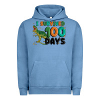 Pigment Pebble Blue i survived 100 days Urban Hoodie - MaliasSmallBusiness