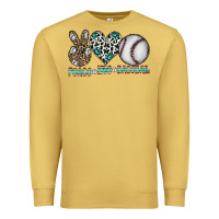 Antique Gold peace love baseball Premium Sweatshirt - CowhideDigitalArt