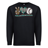 Black peace love baseball Premium Sweatshirt - CowhideDigitalArt
