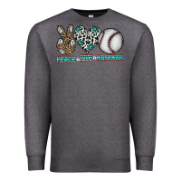 Charcoal Heather peace love baseball Premium Sweatshirt - CowhideDigitalArt