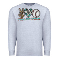 Heather Grey peace love baseball Premium Sweatshirt - CowhideDigitalArt