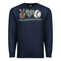 Navy peace love baseball Premium Sweatshirt - CowhideDigitalArt