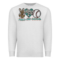 Oatmeal Heather peace love baseball Premium Sweatshirt - CowhideDigitalArt