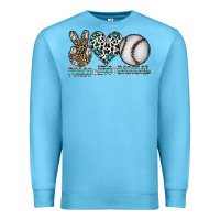 Ocean Blue peace love baseball Premium Sweatshirt - CowhideDigitalArt