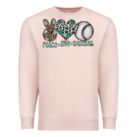 Pale Pink peace love baseball Premium Sweatshirt - CowhideDigitalArt
