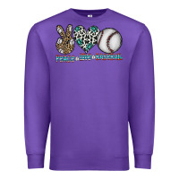 Purple peace love baseball Premium Sweatshirt - CowhideDigitalArt