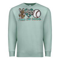 Seafoam peace love baseball Premium Sweatshirt - CowhideDigitalArt