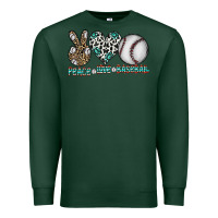Sports Green peace love baseball Premium Sweatshirt - CowhideDigitalArt