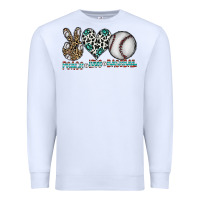 White peace love baseball Premium Sweatshirt - CowhideDigitalArt