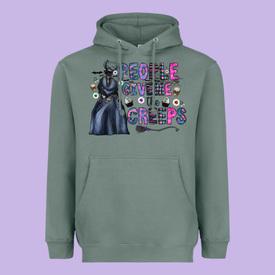 People Give Me The Creeps Heavyweight Hoodie Designed By Cowhidedigitalart